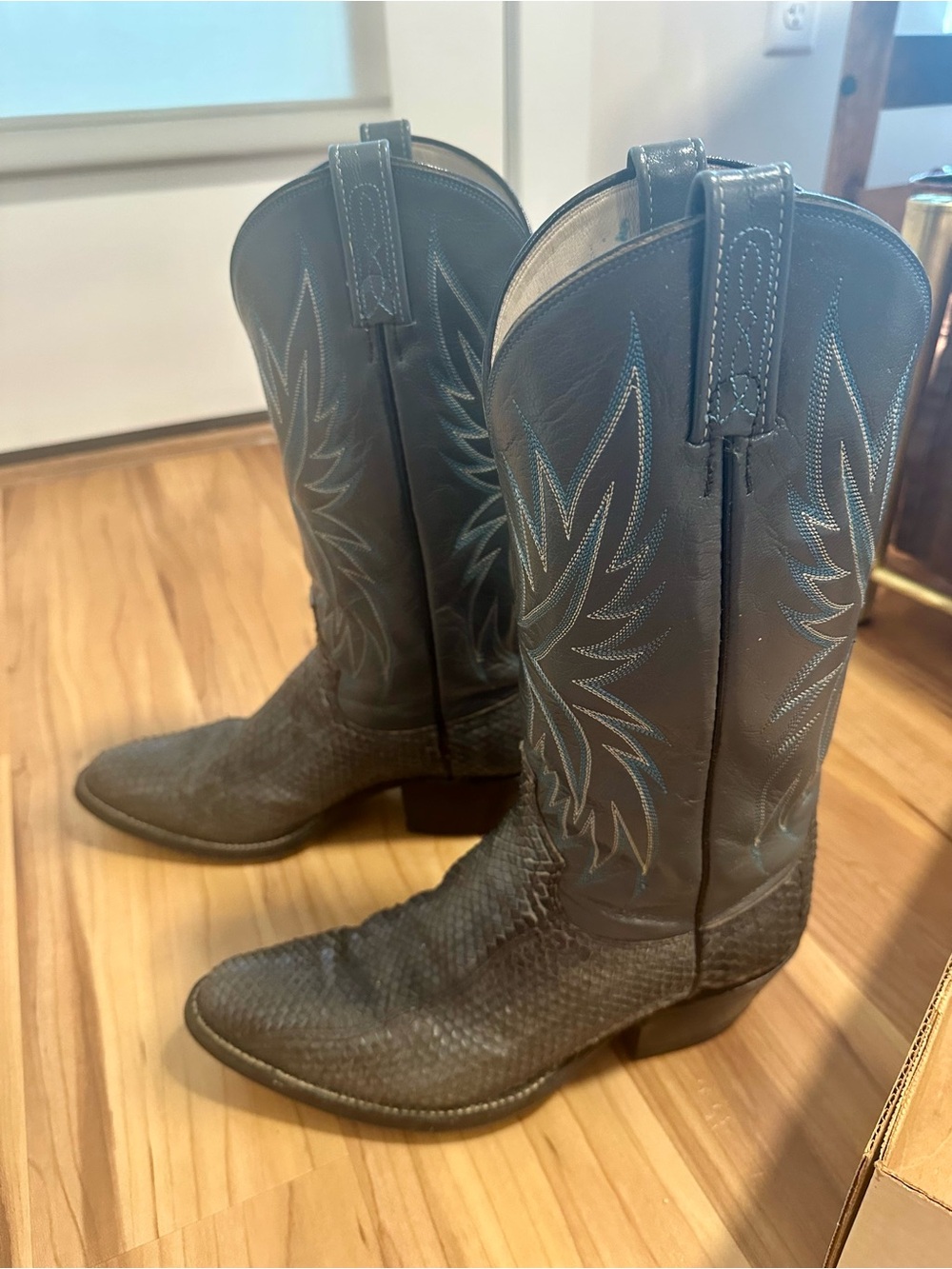 Dan Post Men's Winston Lizard Western Boots - Round Toe 8.5 D Gray